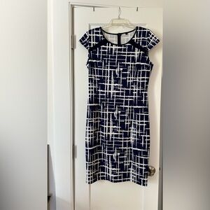 White and blue dress